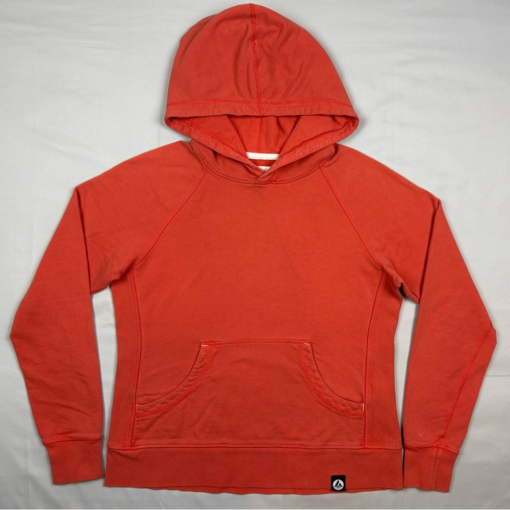 American Giant Women’s Hoodie Sweatshirt Sz Large Tiger Lily Pullover C5